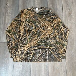 Vintage Men’s 90s Camo Henley Long Sleeve Shirt JERZEES Size Large Made In USA